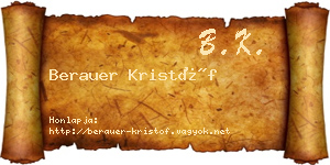 Berauer Kristóf névjegykártya